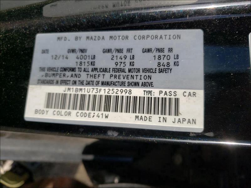 Photo 9 VIN: JM1BM1U73F1252998 - MAZDA 3 SPORT 