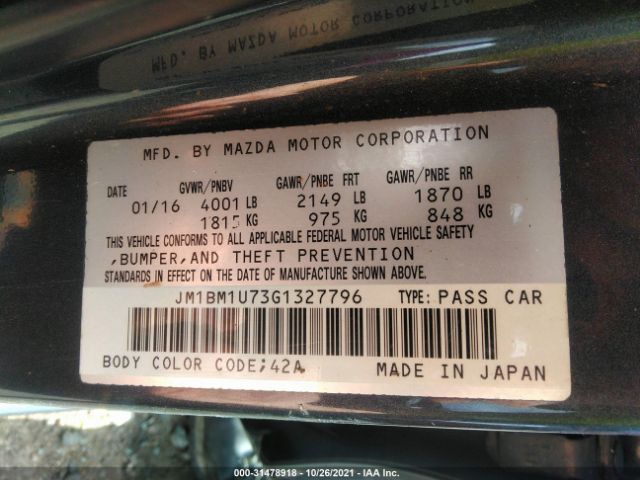 Photo 8 VIN: JM1BM1U73G1327796 - MAZDA 3 