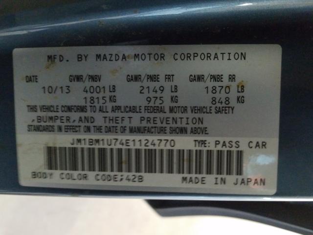 Photo 9 VIN: JM1BM1U74E1124770 - MAZDA 3 