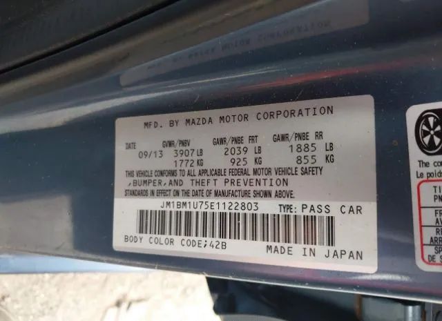 Photo 8 VIN: JM1BM1U75E1122803 - MAZDA 3 SPORT 