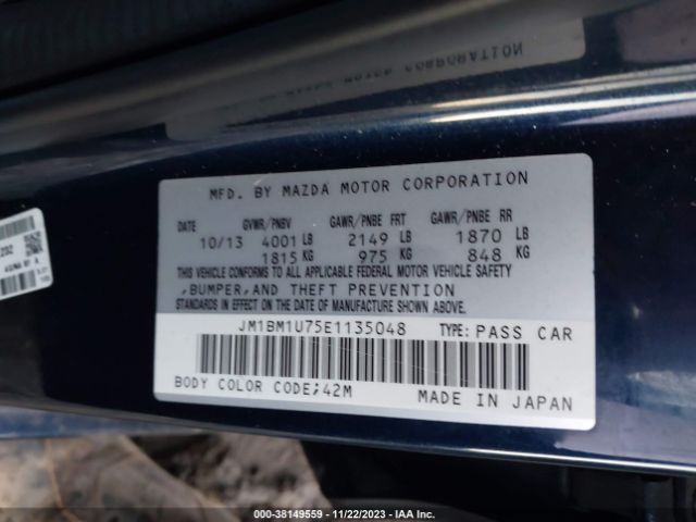 Photo 8 VIN: JM1BM1U75E1135048 - MAZDA MAZDA3 