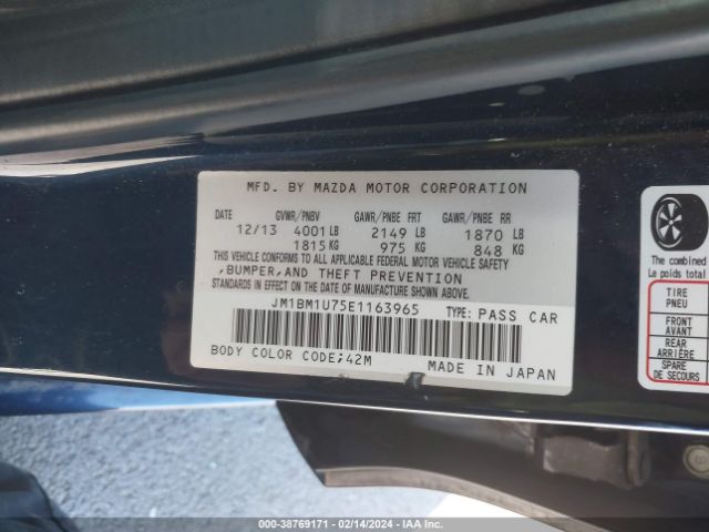 Photo 8 VIN: JM1BM1U75E1163965 - MAZDA MAZDA3 