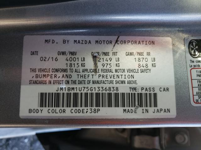 Photo 9 VIN: JM1BM1U75G1336838 - MAZDA 3 SPORT 