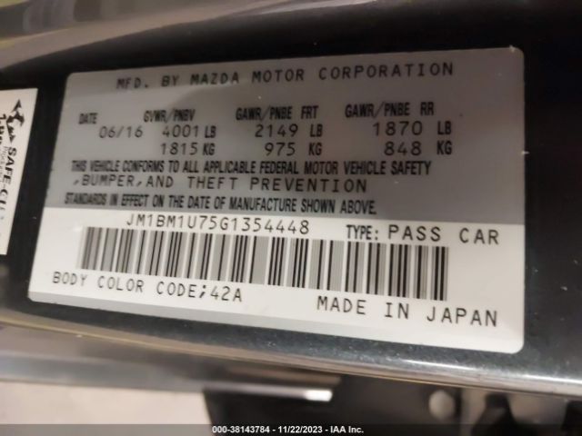 Photo 8 VIN: JM1BM1U75G1354448 - MAZDA MAZDA3 