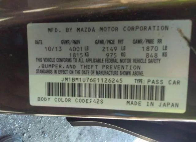 Photo 8 VIN: JM1BM1U76E1126245 - MAZDA 3 