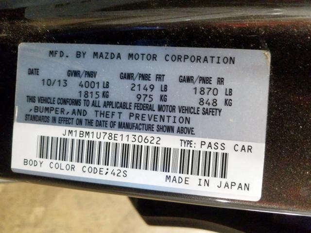 Photo 9 VIN: JM1BM1U78E1130622 - MAZDA 3 SPORT 