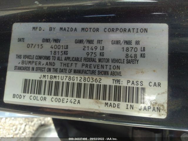 Photo 8 VIN: JM1BM1U78G1280362 - MAZDA MAZDA3 