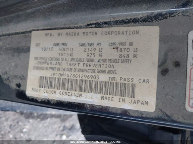 Photo 8 VIN: JM1BM1U78G1296903 - MAZDA MAZDA3 