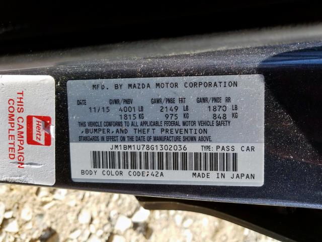 Photo 9 VIN: JM1BM1U78G1302036 - MAZDA 3 SPORT 