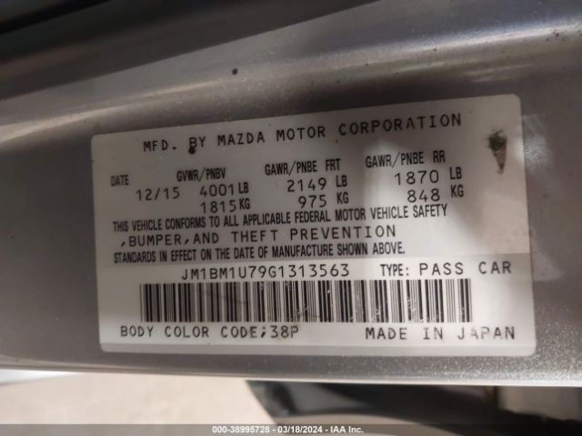 Photo 8 VIN: JM1BM1U79G1313563 - MAZDA MAZDA3 