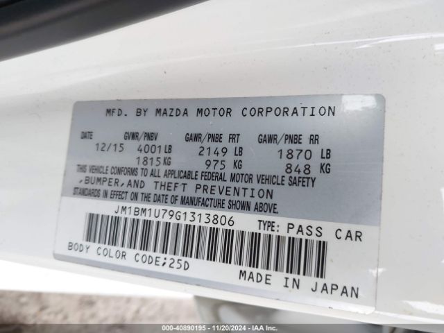 Photo 8 VIN: JM1BM1U79G1313806 - MAZDA MAZDA3 