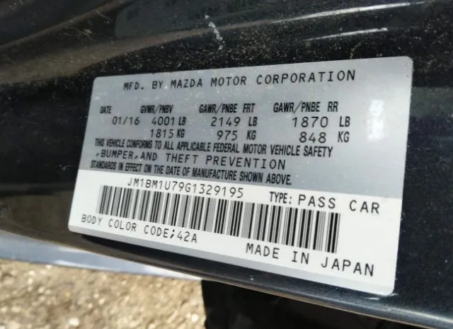 Photo 8 VIN: JM1BM1U79G1329195 - MAZDA MAZDA3 