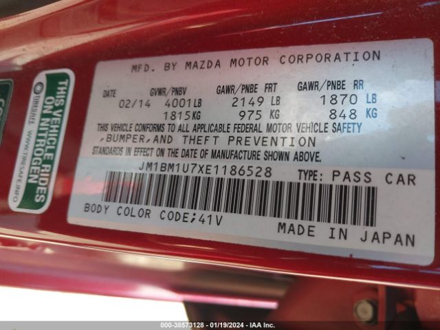 Photo 8 VIN: JM1BM1U7XE1186528 - MAZDA MAZDA3 