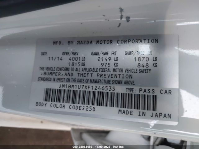 Photo 8 VIN: JM1BM1U7XF1246535 - MAZDA MAZDA3 