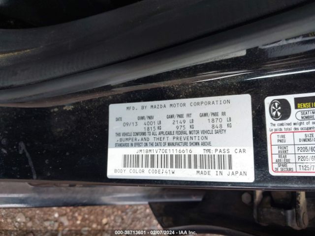 Photo 8 VIN: JM1BM1V70E1116616 - MAZDA MAZDA3 