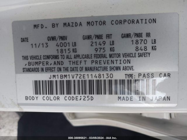 Photo 8 VIN: JM1BM1V72E1148130 - MAZDA MAZDA3 