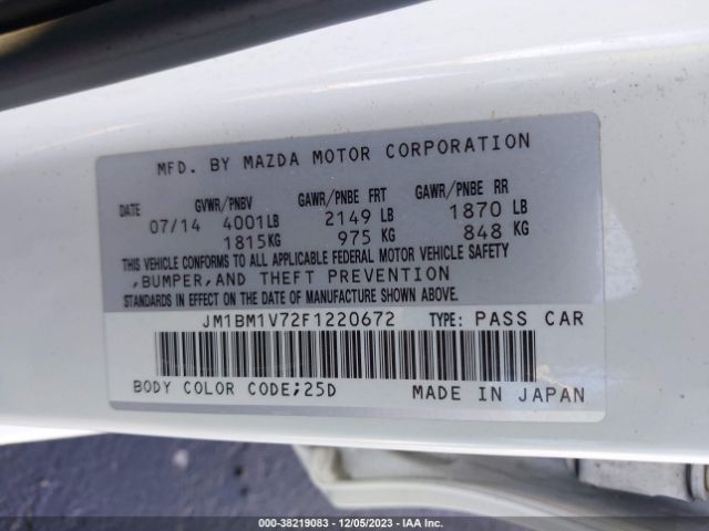 Photo 8 VIN: JM1BM1V72F1220672 - MAZDA MAZDA3 