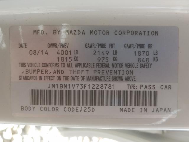 Photo 9 VIN: JM1BM1V73F1228781 - MAZDA 3 TOURING 