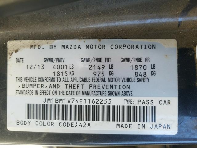 Photo 9 VIN: JM1BM1V74E1162255 - MAZDA 3 TOURING 