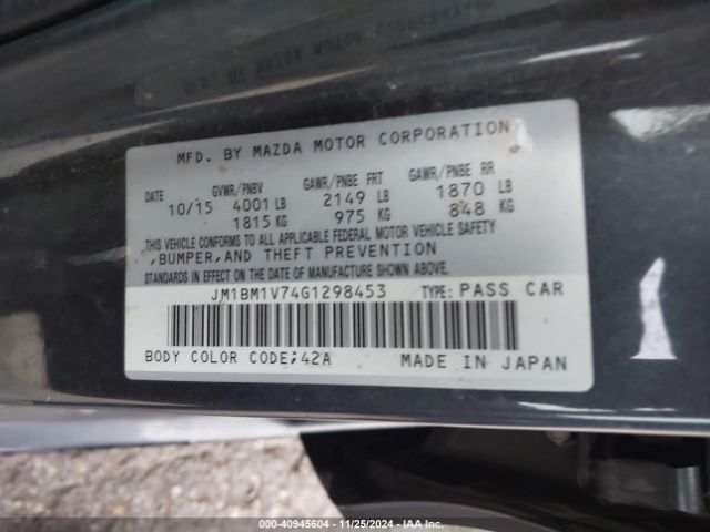 Photo 8 VIN: JM1BM1V74G1298453 - MAZDA MAZDA3 