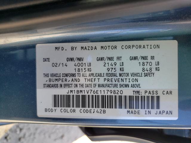 Photo 9 VIN: JM1BM1V76E1179820 - MAZDA 3 TOURING 