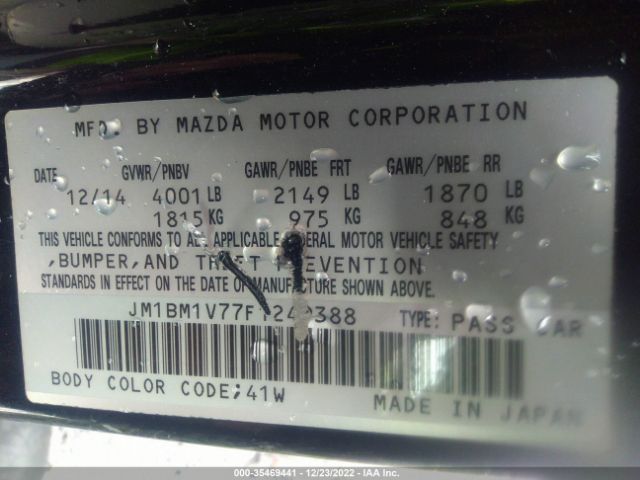 Photo 8 VIN: JM1BM1V77F1249388 - MAZDA MAZDA3 