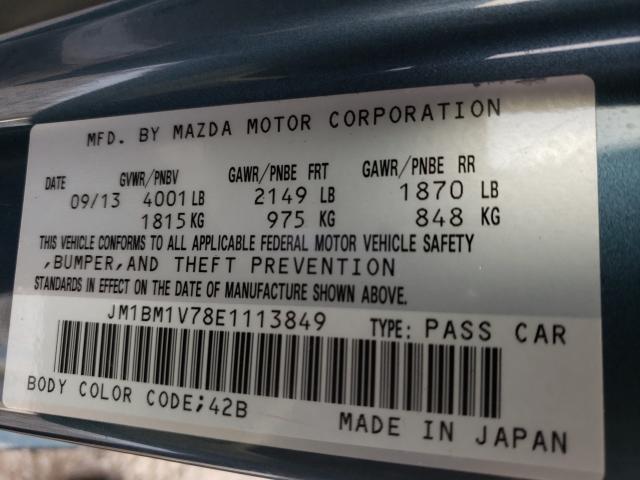 Photo 9 VIN: JM1BM1V78E1113849 - MAZDA 3 TOURING 