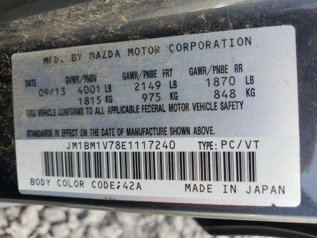 Photo 9 VIN: JM1BM1V78E1117240 - MAZDA 3 TOURING 