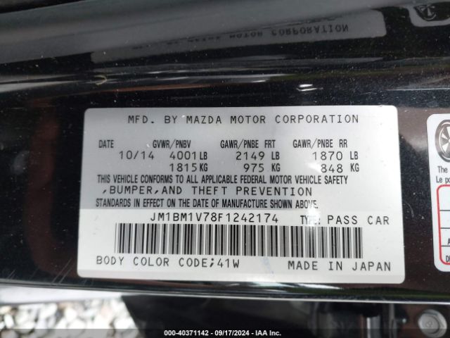 Photo 8 VIN: JM1BM1V78F1242174 - MAZDA MAZDA3 