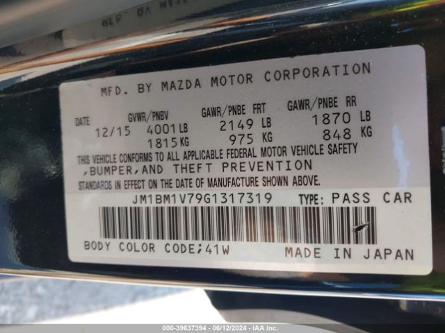 Photo 8 VIN: JM1BM1V79G1317319 - MAZDA MAZDA3 