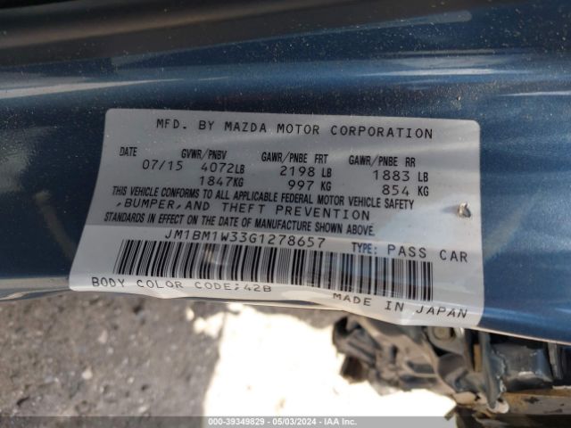 Photo 8 VIN: JM1BM1W33G1278657 - MAZDA MAZDA3 