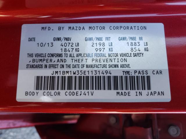 Photo 9 VIN: JM1BM1W35E1131494 - MAZDA 3 GRAND TO 