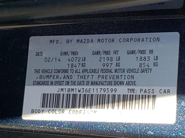 Photo 9 VIN: JM1BM1W36E1179599 - MAZDA 3 GRAND TO 