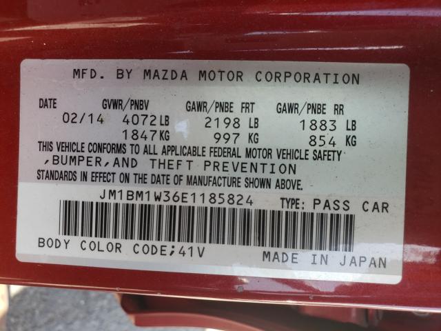 Photo 9 VIN: JM1BM1W36E1185824 - MAZDA 3 GRAND TO 