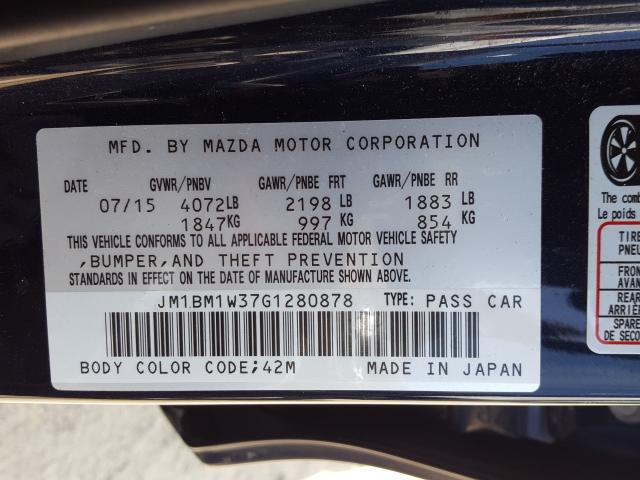 Photo 9 VIN: JM1BM1W37G1280878 - MAZDA 3 TOURING 