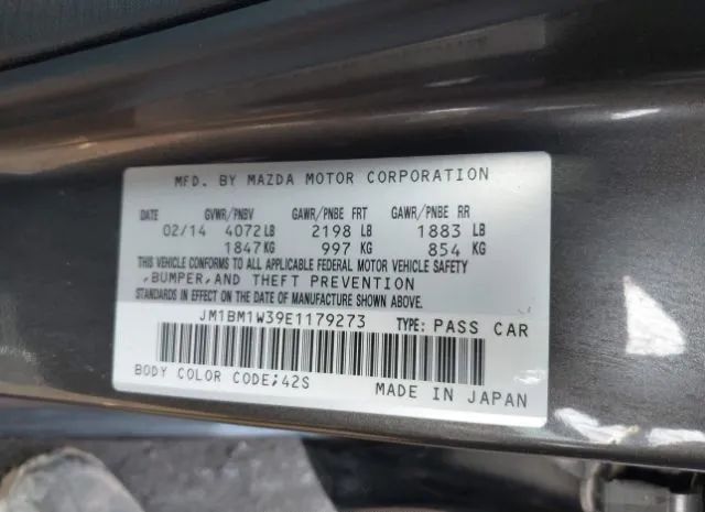 Photo 8 VIN: JM1BM1W39E1179273 - MAZDA MAZDA3 