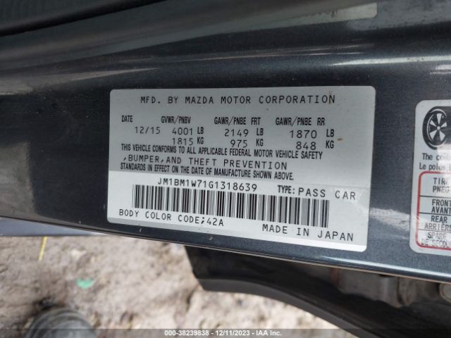 Photo 8 VIN: JM1BM1W71G1318639 - MAZDA MAZDA3 