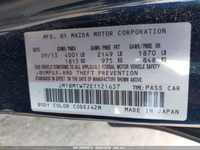 Photo 8 VIN: JM1BM1W72E1121637 - MAZDA MAZDA3 