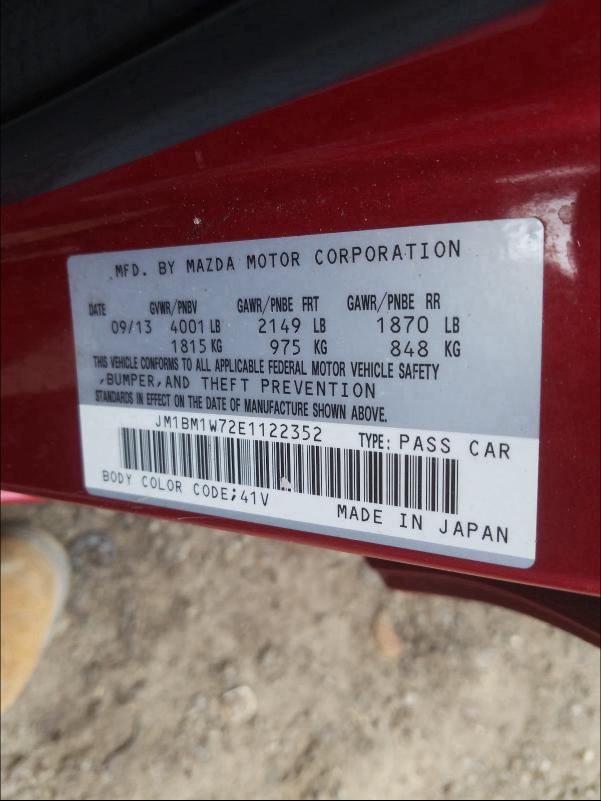 Photo 9 VIN: JM1BM1W72E1122352 - MAZDA 3 GRAND TO 