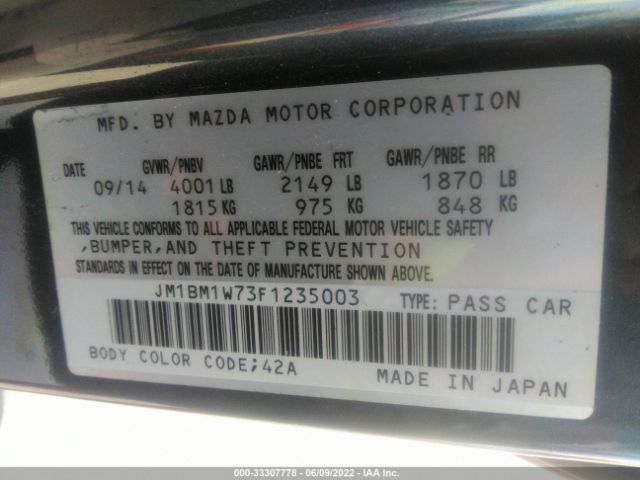 Photo 8 VIN: JM1BM1W73F1235003 - MAZDA 3 