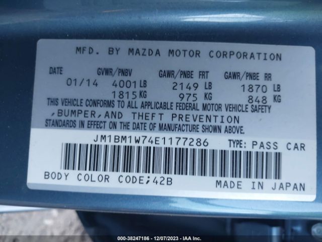 Photo 8 VIN: JM1BM1W74E1177286 - MAZDA MAZDA3 