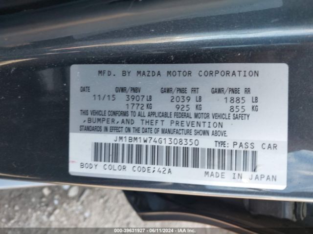 Photo 8 VIN: JM1BM1W74G1308350 - MAZDA MAZDA3 