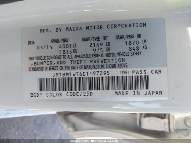 Photo 8 VIN: JM1BM1W76E1197295 - MAZDA MAZDA3 