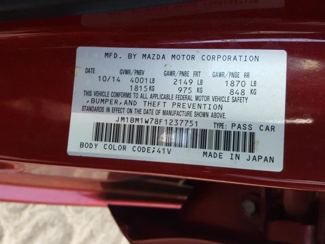 Photo 9 VIN: JM1BM1W78F1237751 - MAZDA 3 