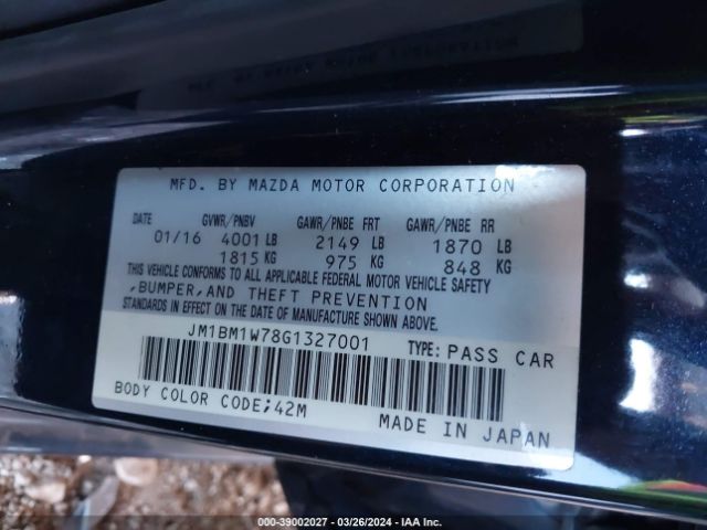 Photo 8 VIN: JM1BM1W78G1327001 - MAZDA MAZDA3 