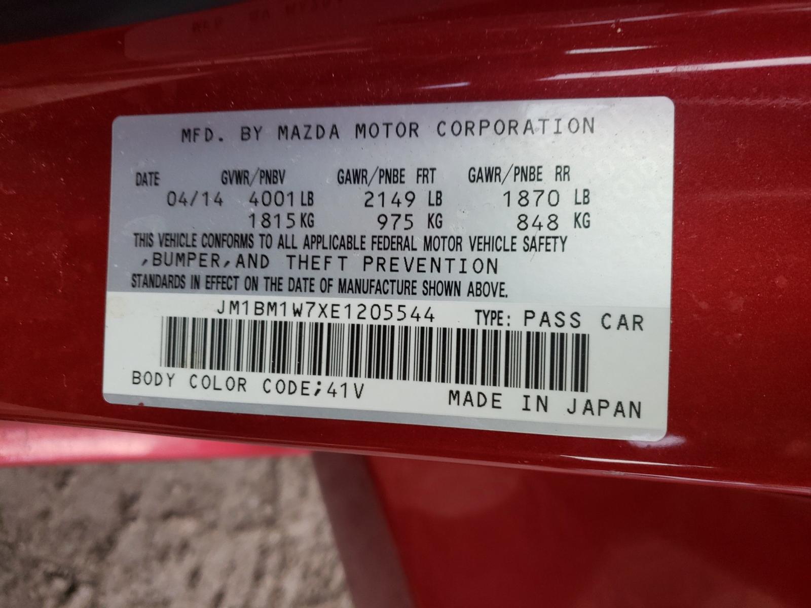 Photo 9 VIN: JM1BM1W7XE1205544 - MAZDA 3 GRAND TO 