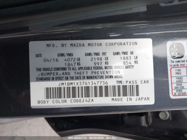 Photo 8 VIN: JM1BM1X37G1347736 - MAZDA MAZDA3 