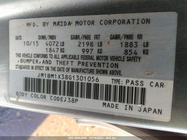 Photo 8 VIN: JM1BM1X38G1301056 - MAZDA MAZDA3 