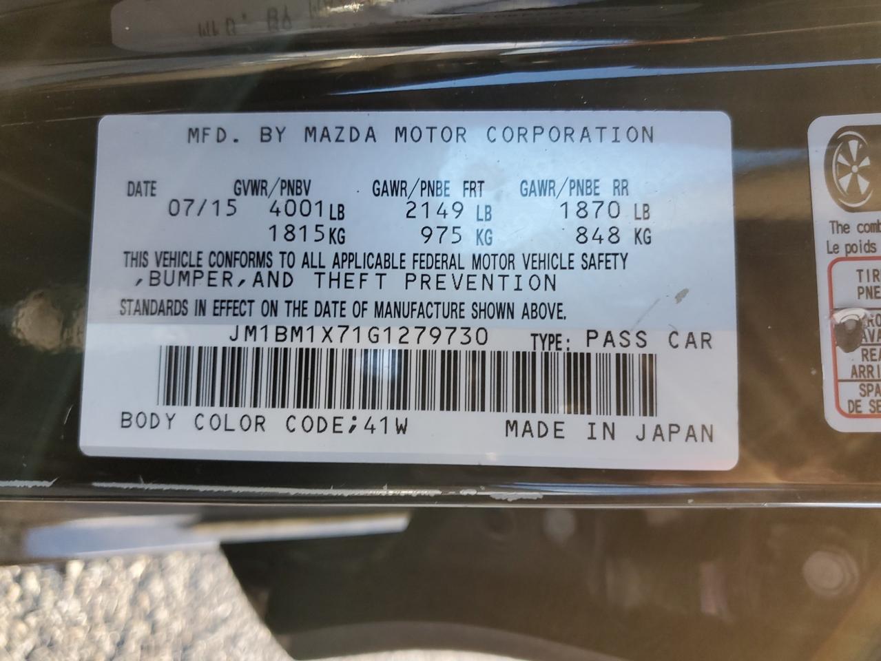 Photo 11 VIN: JM1BM1X71G1279730 - MAZDA 3 