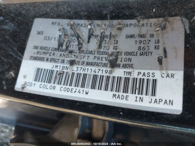 Photo 8 VIN: JM1BN1L37H1147198 - MAZDA MAZDA3 